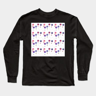 Whimsical Balloon Pattern with a white background Long Sleeve T-Shirt